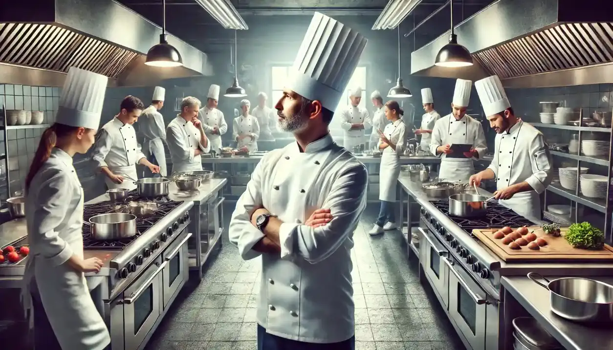 Chef with his team